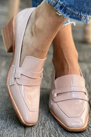 Delia | Mocassini con tacco largo lucidi
