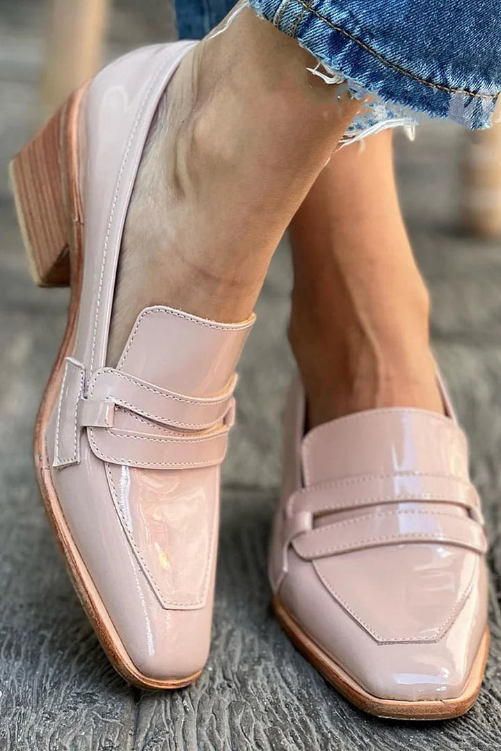 Delia | Mocassini con tacco largo lucidi