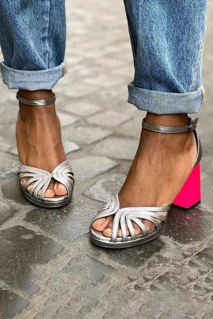Flaminia | Sandali con tacco bicolore
