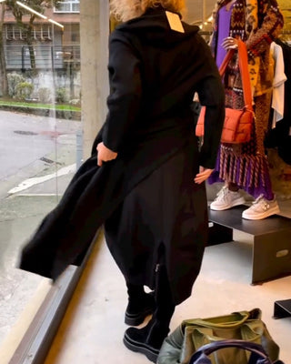 Clara | Abito midi nero con tasche