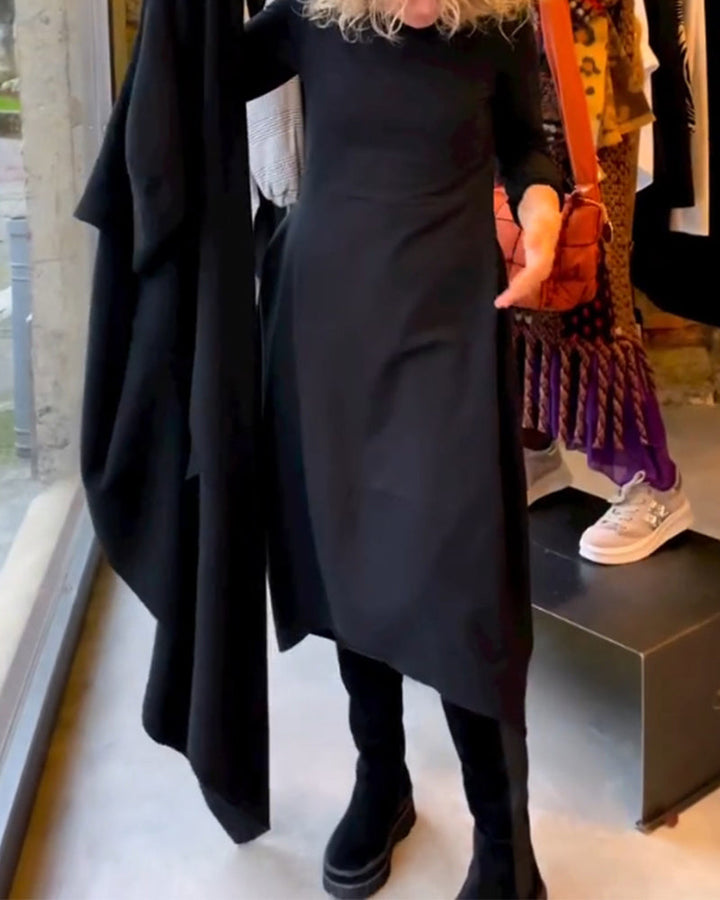 Clara | Abito midi nero con tasche