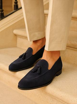 Mocassini in Suede con Frangia