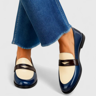 Marleen | Mocassini blu marino con tallone basso