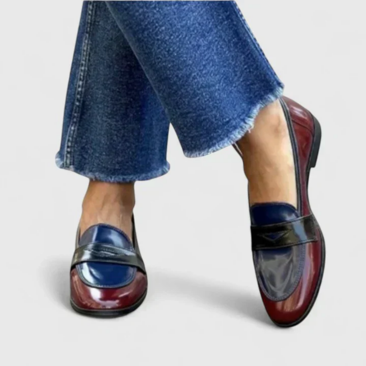 Marleen | Mocassini blu marino con tallone basso
