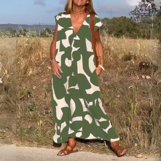 Elena | Abito stampato con scollo a V