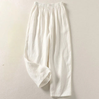 Amalia™ — Pantaloni fluidi in cotone e lino