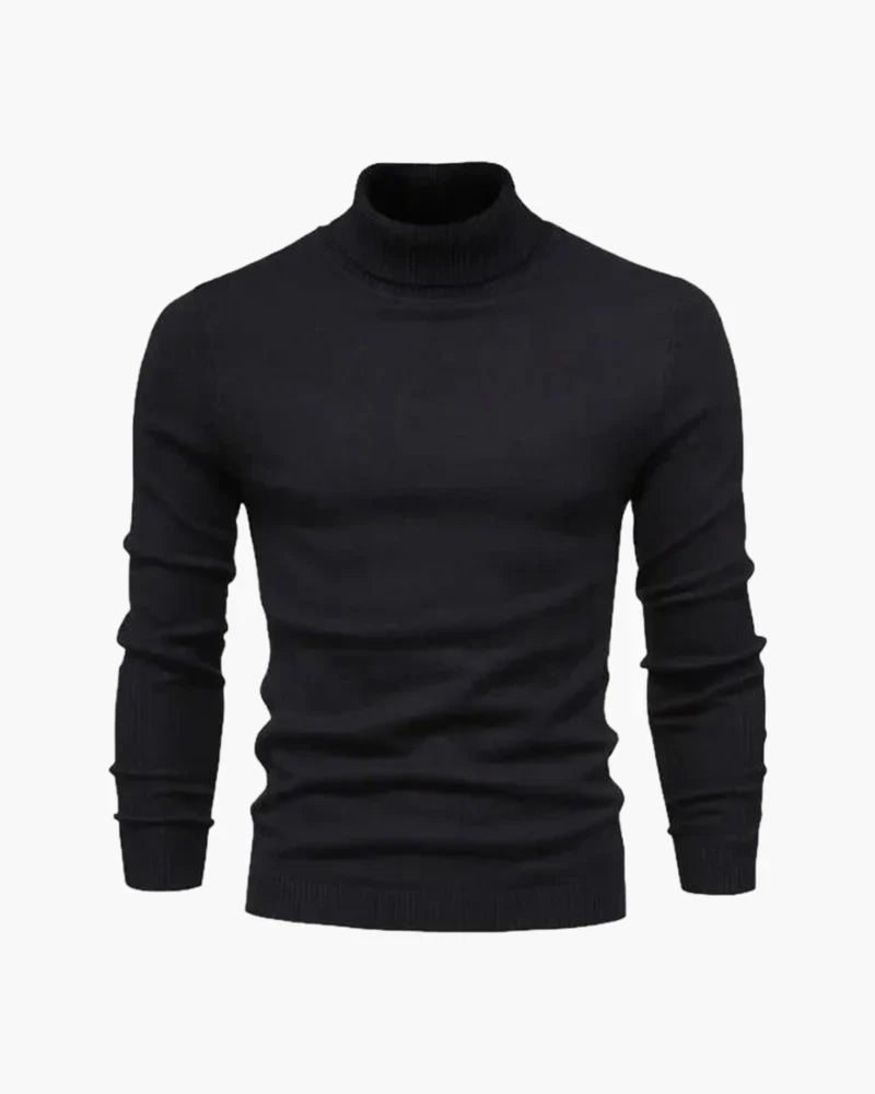 JANGSAN Maglione a Collo Alto in Lana Merino