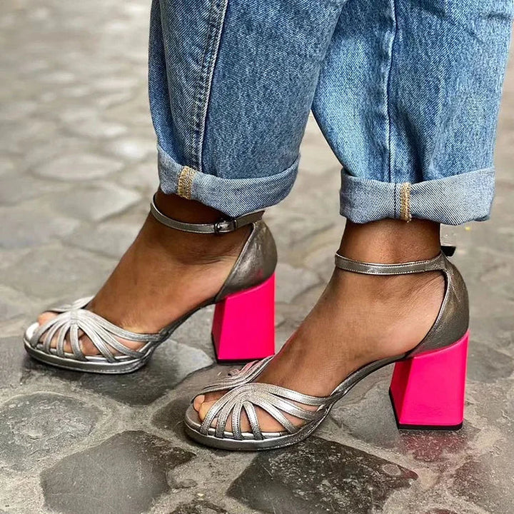 Flaminia | Sandali con tacco bicolore
