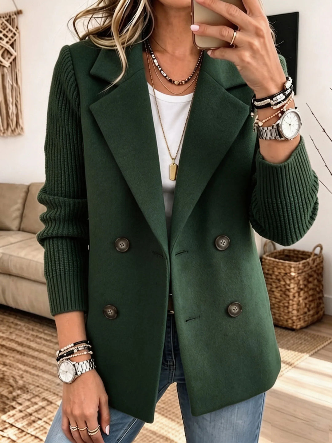 Sanna | Elegante giacca con maniche in maglia