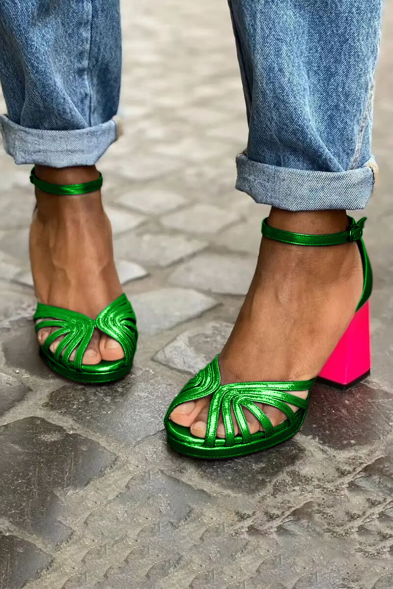 Flaminia | Sandali con tacco bicolore