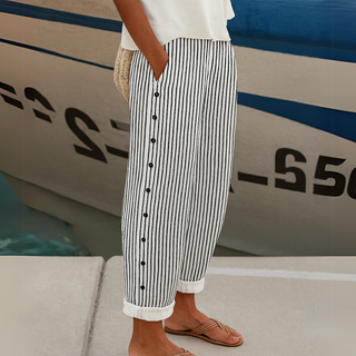 Caitlin | Pantaloni a righe eleganti con bottoni