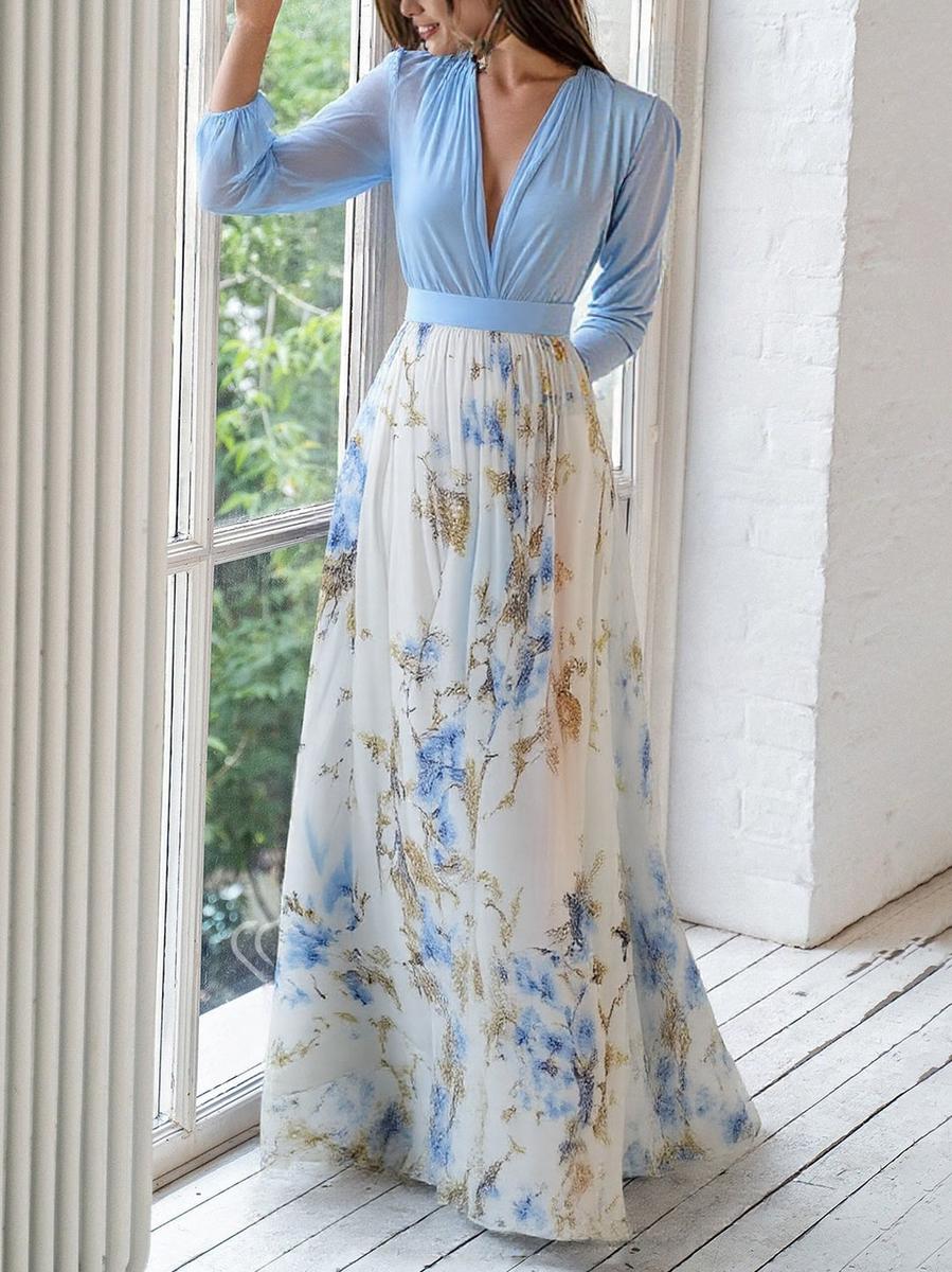 Penelope | Bellissimo abito maxi con stampa floreale