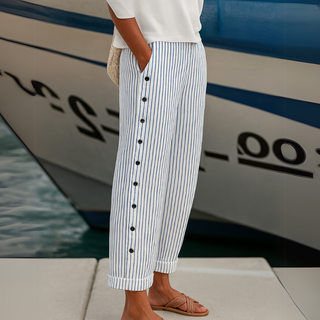Caitlin | Pantaloni a righe eleganti con bottoni