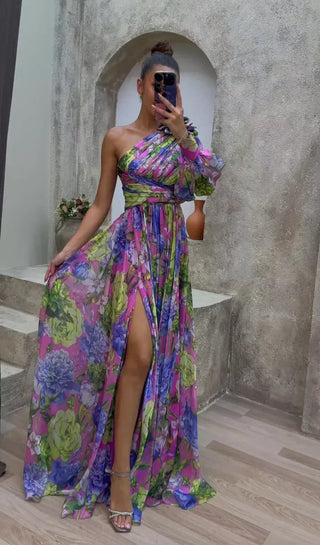 Evelyn | Vestito a fiori drammatico