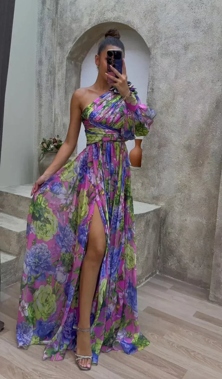 Evelyn | Vestito a fiori drammatico