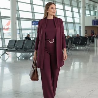 Ella | Elegante set di 3 pezzi composto da cardigan lungo, top e pantaloni
