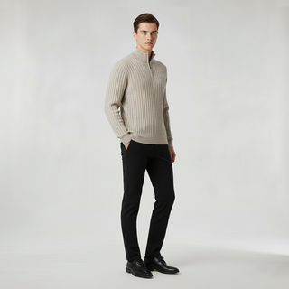 ZERMATT Maglione a Mezzo Zip con Collo Alto