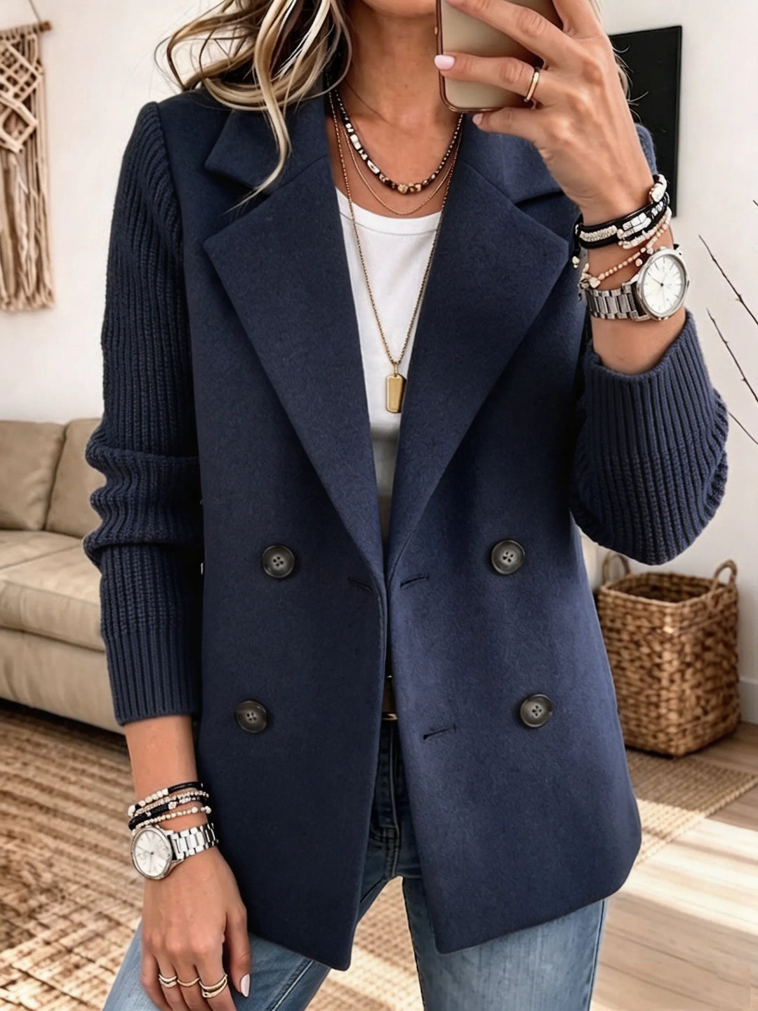 Sanna | Elegante giacca con maniche in maglia