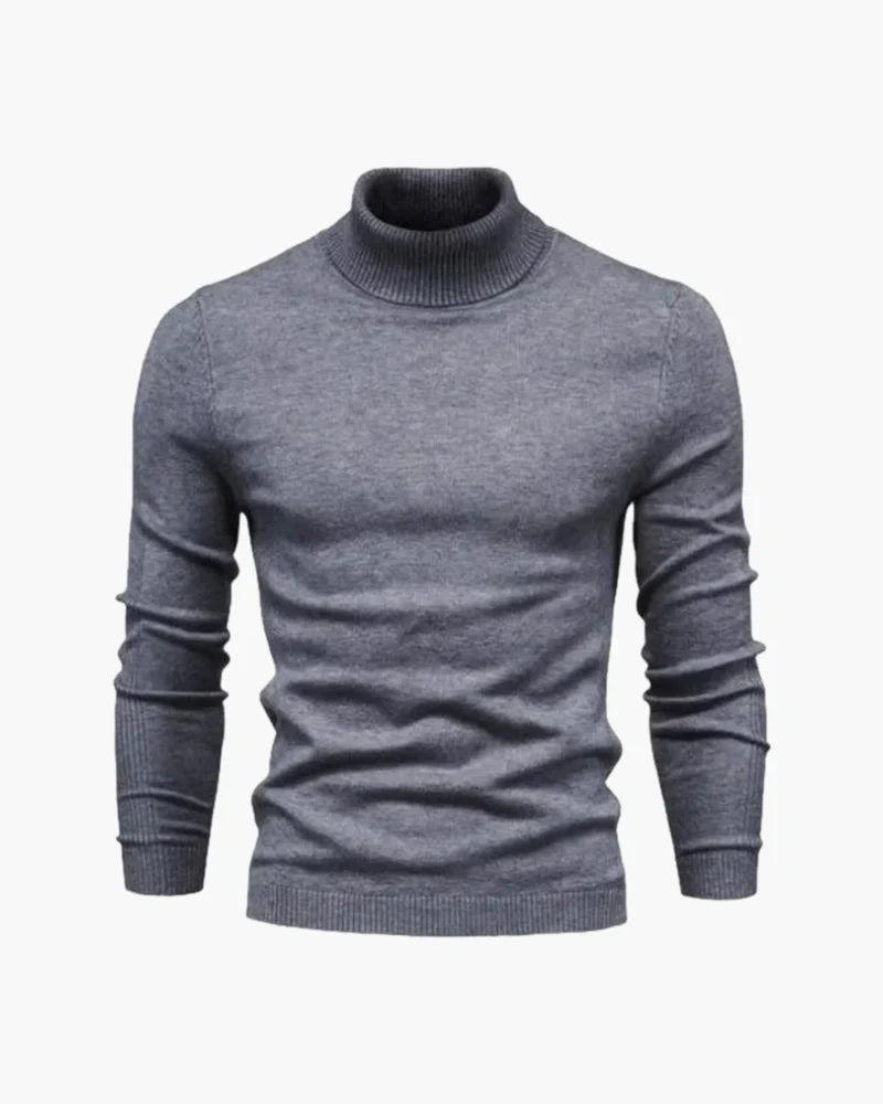 JANGSAN Maglione a Collo Alto in Lana Merino