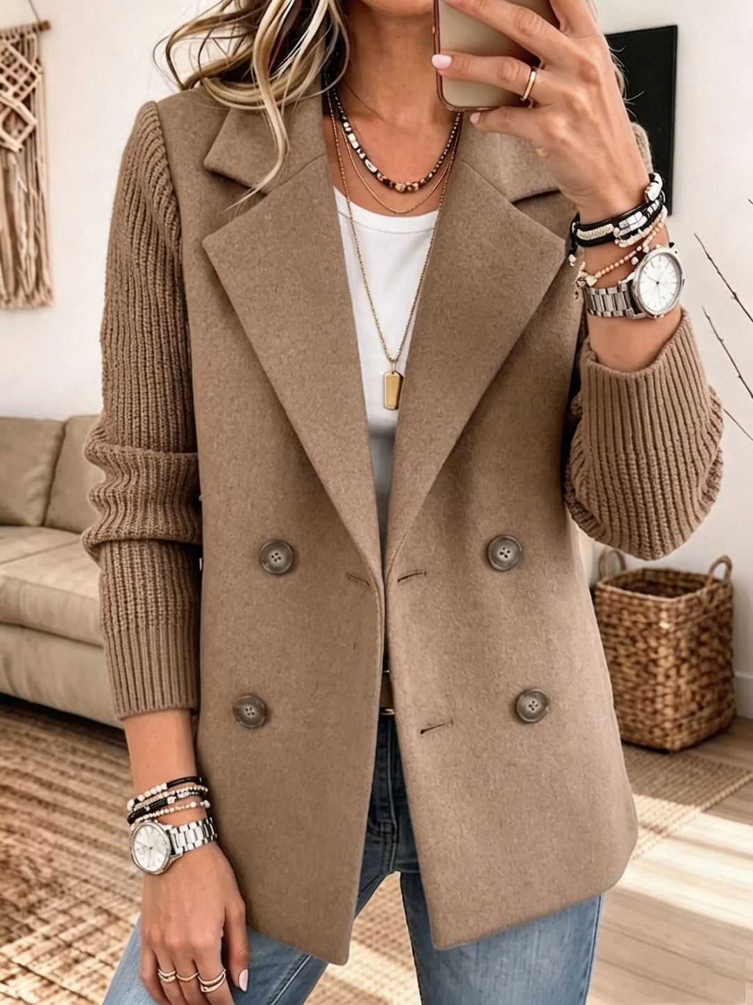 Sanna | Elegante giacca con maniche in maglia