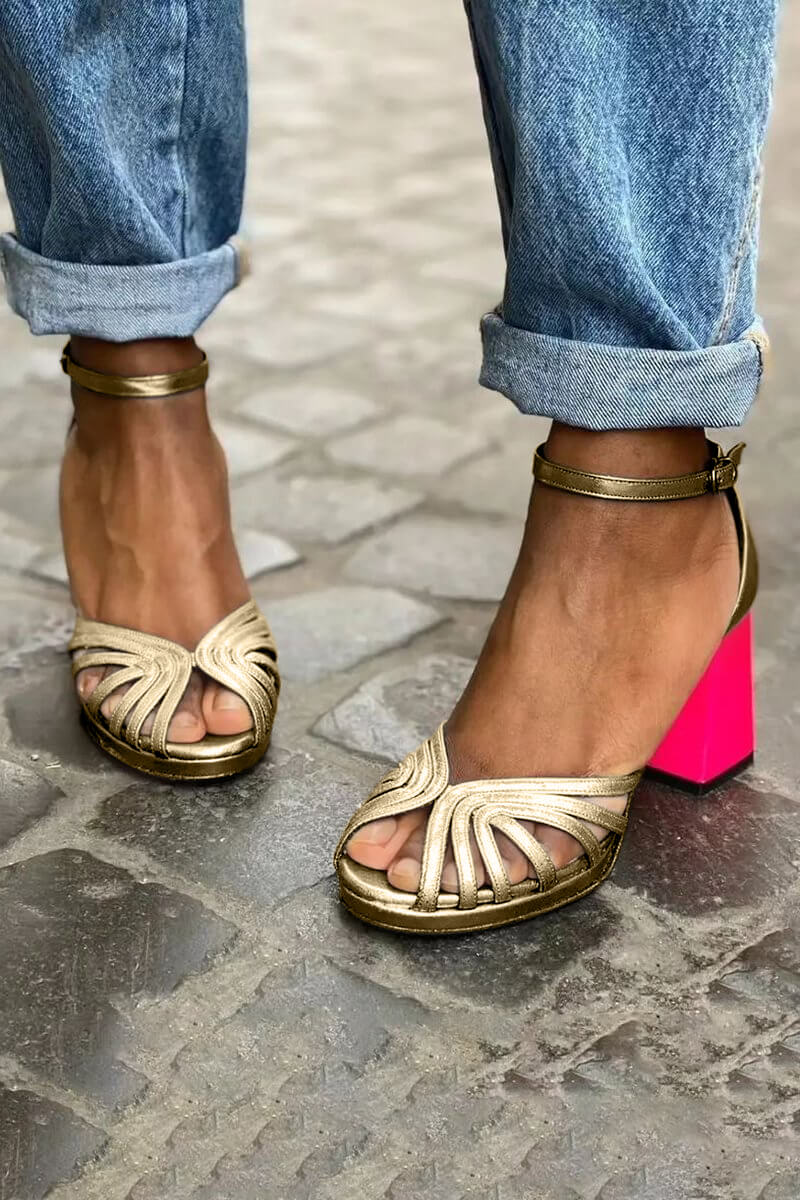 Flaminia | Sandali con tacco bicolore