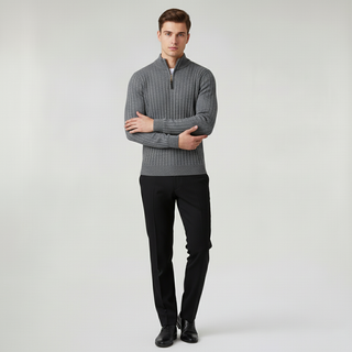 ZERMATT Maglione a Mezzo Zip con Collo Alto