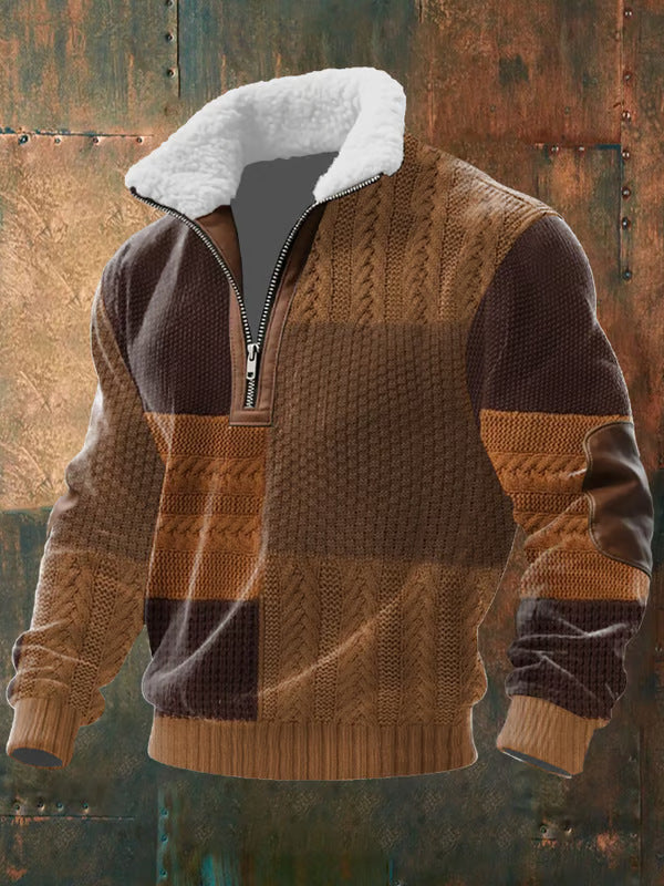 MAGLIONE CON ZIP E COLLO ALTO CON FODERA