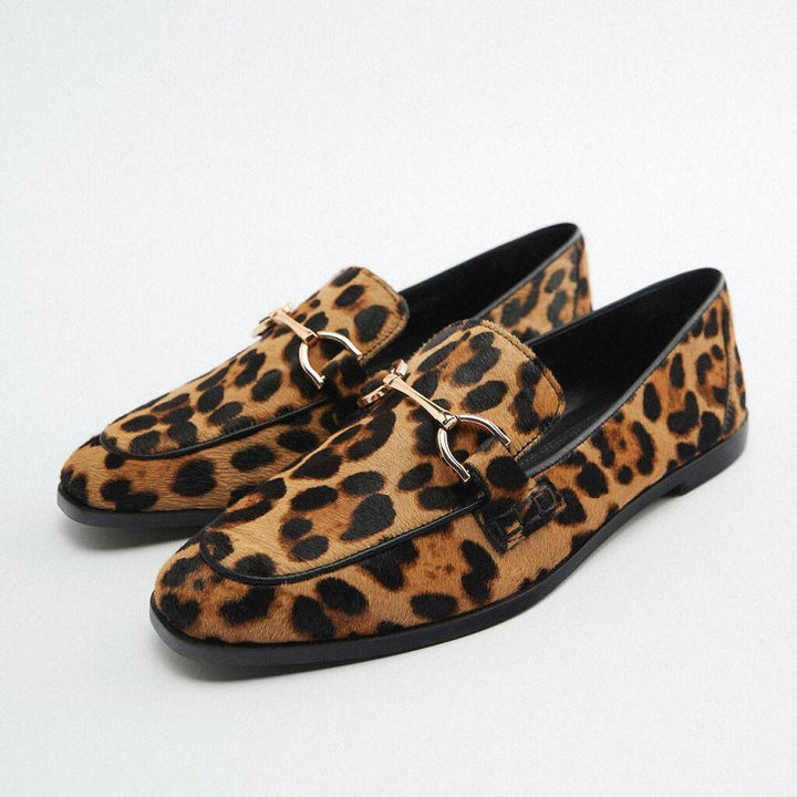 Liliana | Mocassino animalier con dettaglio metallico