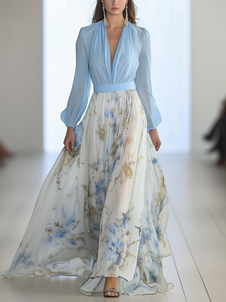 Penelope | Bellissimo abito maxi con stampa floreale