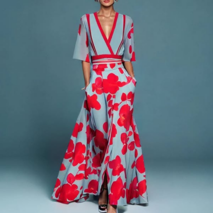 Hazel | Abito avvolgente floreale elegante