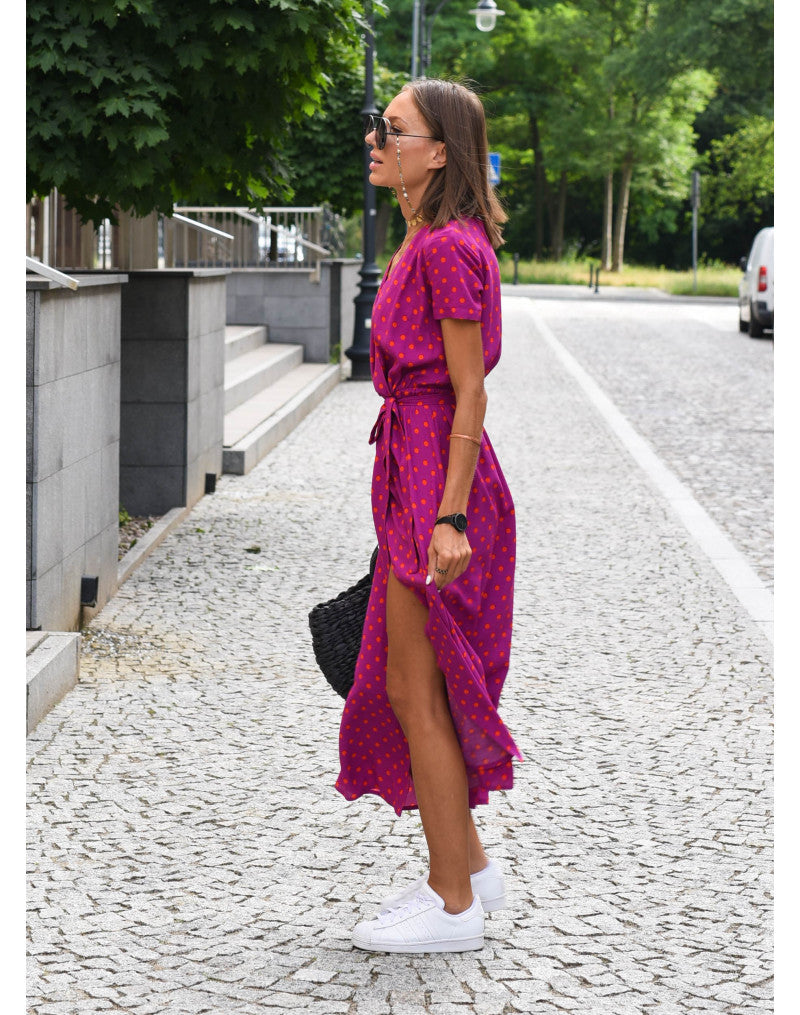 Tzahalit | Abito floreale elegante con scollo a V