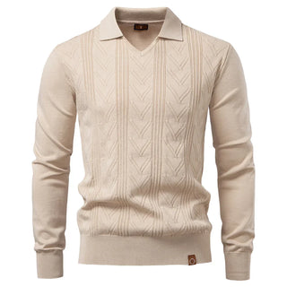 Jongman™ | Polo di Lusso In Maglia Con Collo A V