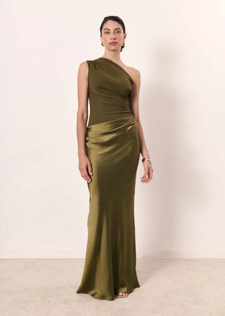 Luna | Abito maxi con oro in raso