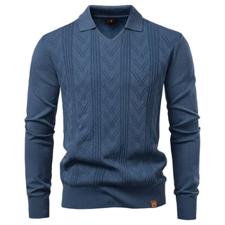 Jongman™ | Polo di Lusso In Maglia Con Collo A V