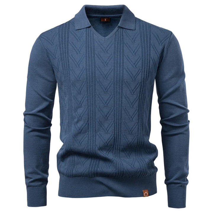 Jongman™ | Polo di Lusso In Maglia Con Collo A V