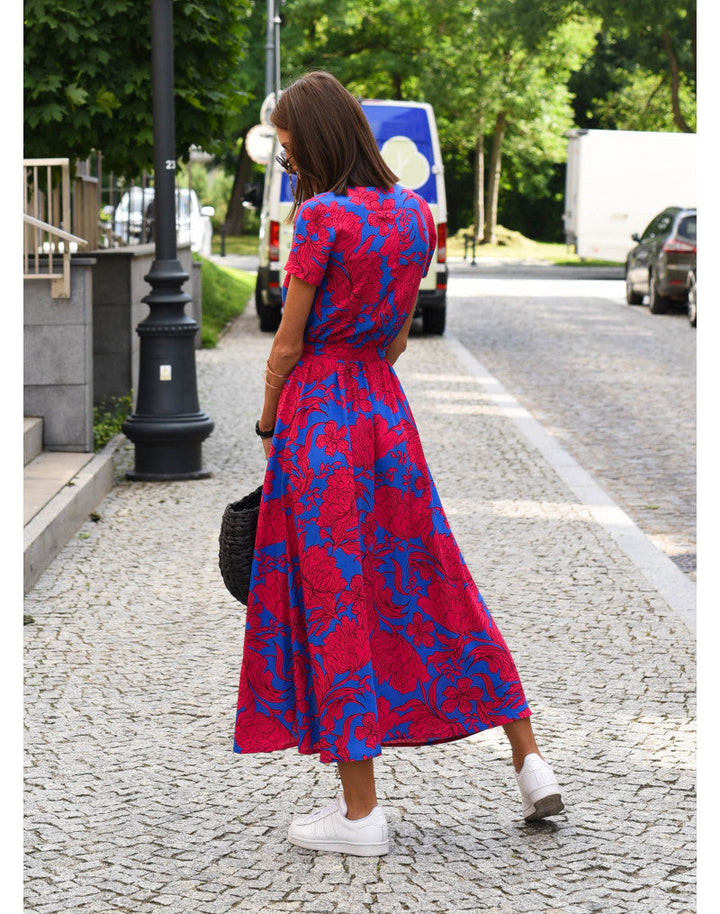 Tzahalit | Abito floreale elegante con scollo a V