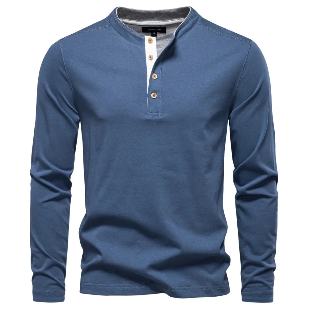 Jongman™ | Camicia Henley da Uomo con Maniche Lunghe