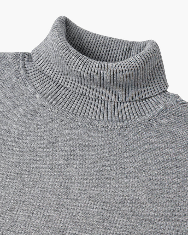 JANGSAN Maglione a Collo Alto in Lana Merino