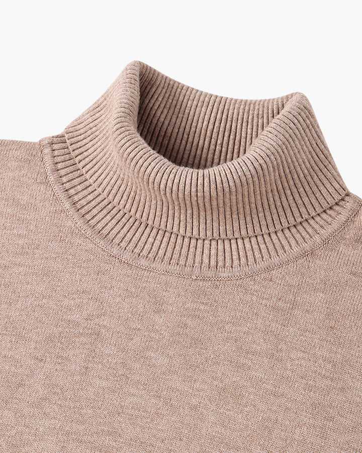 JANGSAN Maglione a Collo Alto in Lana Merino
