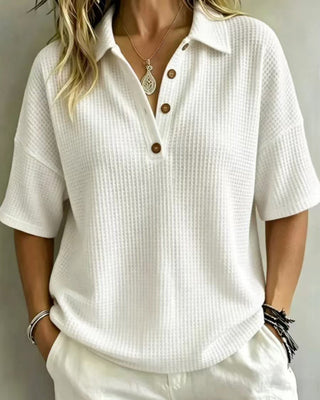 Maddison™ | Polo Top Waffle Relaxed
