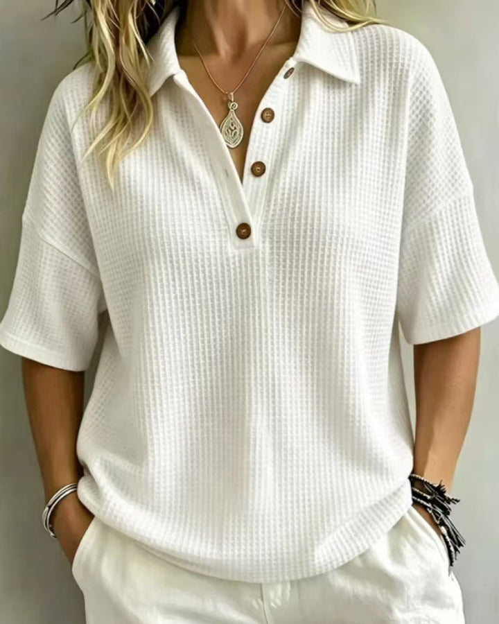 Maddison™ | Polo Top Waffle Relaxed