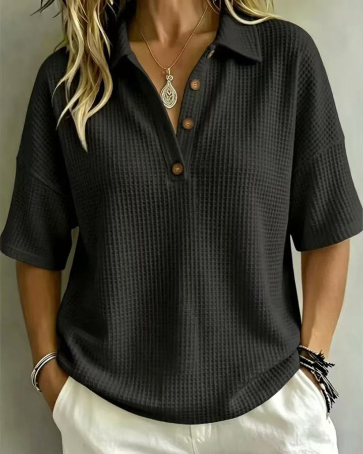 Maddison™ | Polo Top Waffle Relaxed