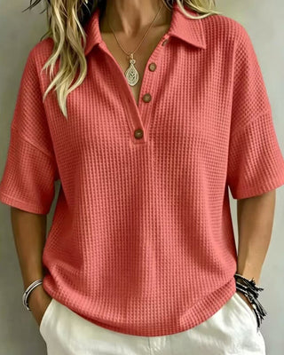 Maddison™ | Polo Top Waffle Relaxed