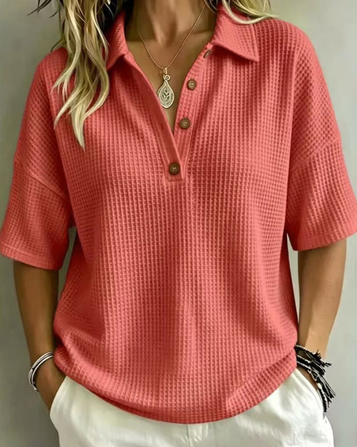 Maddison™ | Polo Top Waffle Relaxed