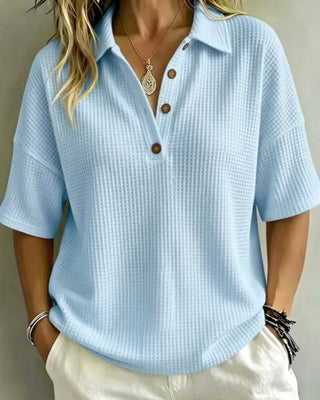 Maddison™ | Polo Top Waffle Relaxed