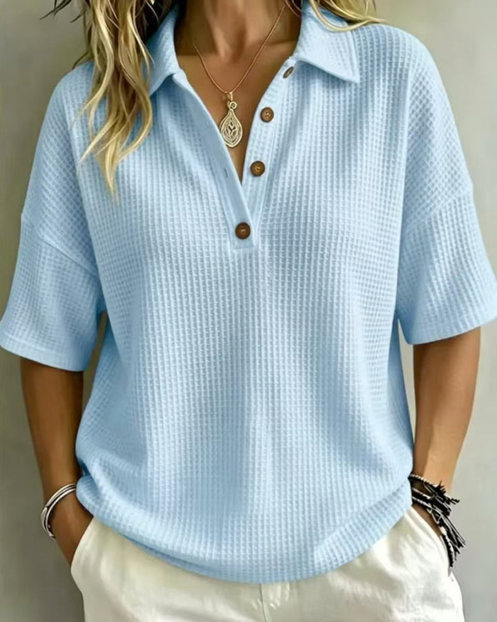 Maddison™ | Polo Top Waffle Relaxed