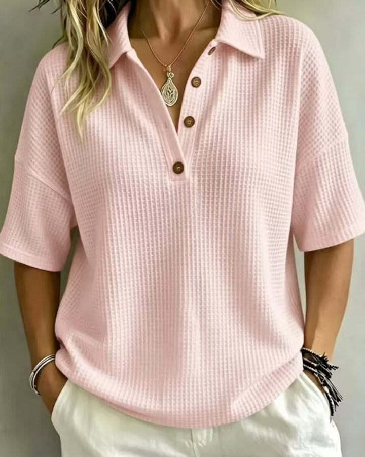 Maddison™ | Polo Top Waffle Relaxed