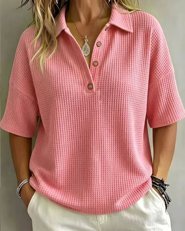 Maddison™ | Polo Top Waffle Relaxed