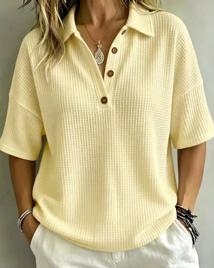 Maddison™ | Polo Top Waffle Relaxed