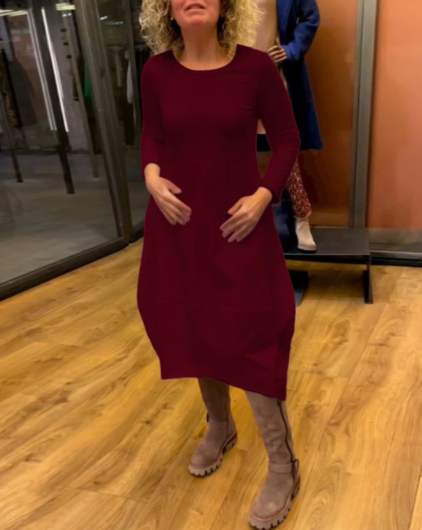 Clara | Abito midi nero con tasche